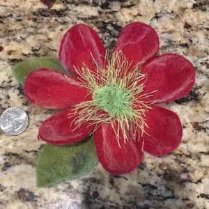 Felted Flower Hair Clip/ Brooch